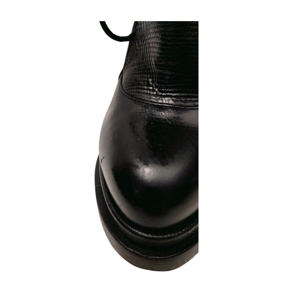Alexander Wang Black Leather Ankle Lace Up Moto Boots Booties Size US 6.5 - Picture 2 of 14